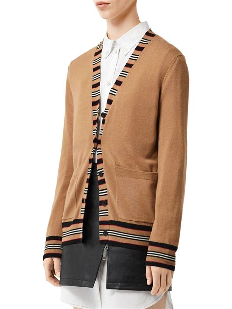 burberry icon stripe detail merino wool sweater|Burberry Icon Stripe Detail Merino Wool Cardigan .